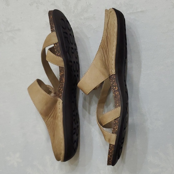 Rockport Beige Leather Upper Side Buckle Sandals Women's Size 10 Wide - Picture 9 of 12